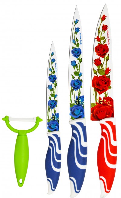 Набор кухонных ножей с керамическим покрытием, 4 шт.