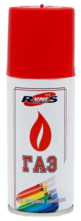 Газ для зажигалок Runis, металлический баллон, 140 мл.