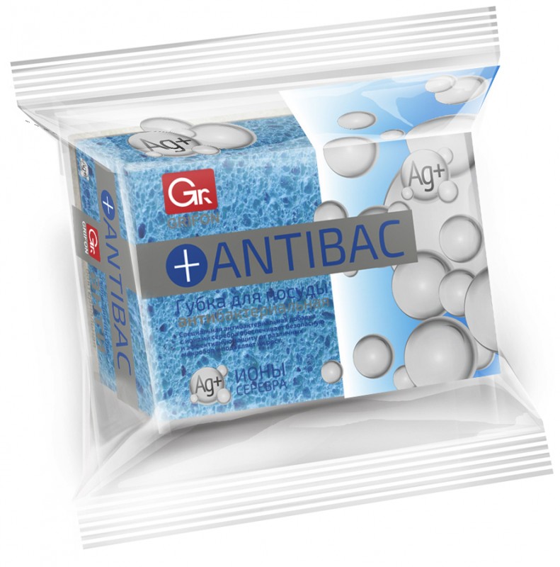 Губка из поролона Grifon Antibac, 95 х 65 х 36 см.