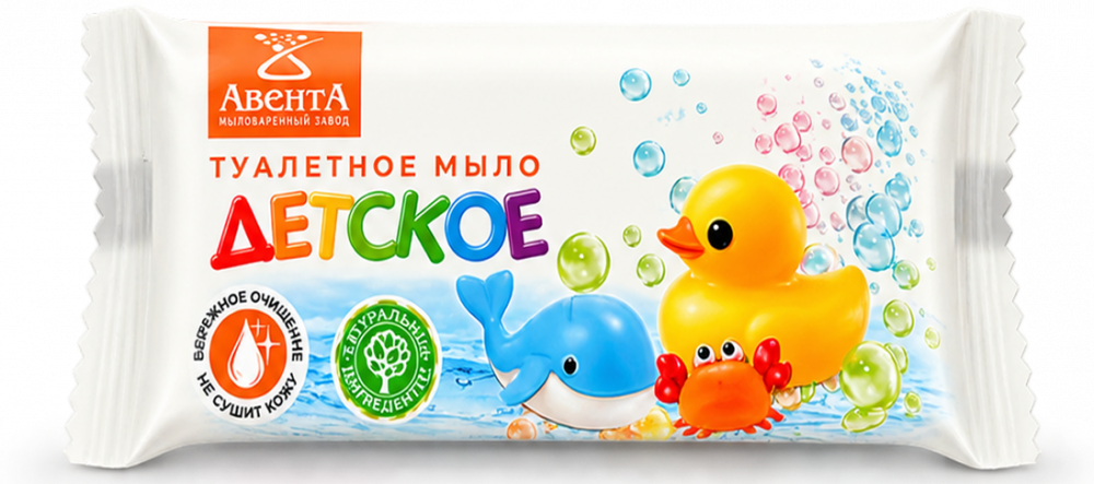 Мыло туалетное детское в цвете 100г (10*5см)