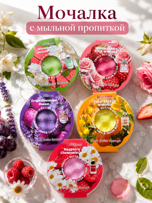 Мочалка с мыльной пропиткой 200грм /12/ /144/